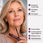 Les bénéfices du Mascara Tubing Solvea : cils jusqu'à 3x plus longs, zéro paquet, formule tubing