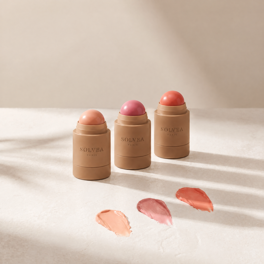 Le Trio Bonne Mine — trois blush sticks Solvea Rosée