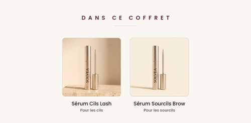 Le contenu du Duo Sérums Cils & Sourcils