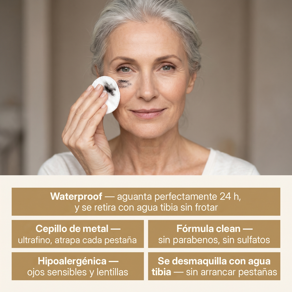 Solvéa — La Máscara con Cepillo de Metal pensada para las pestañas maduras