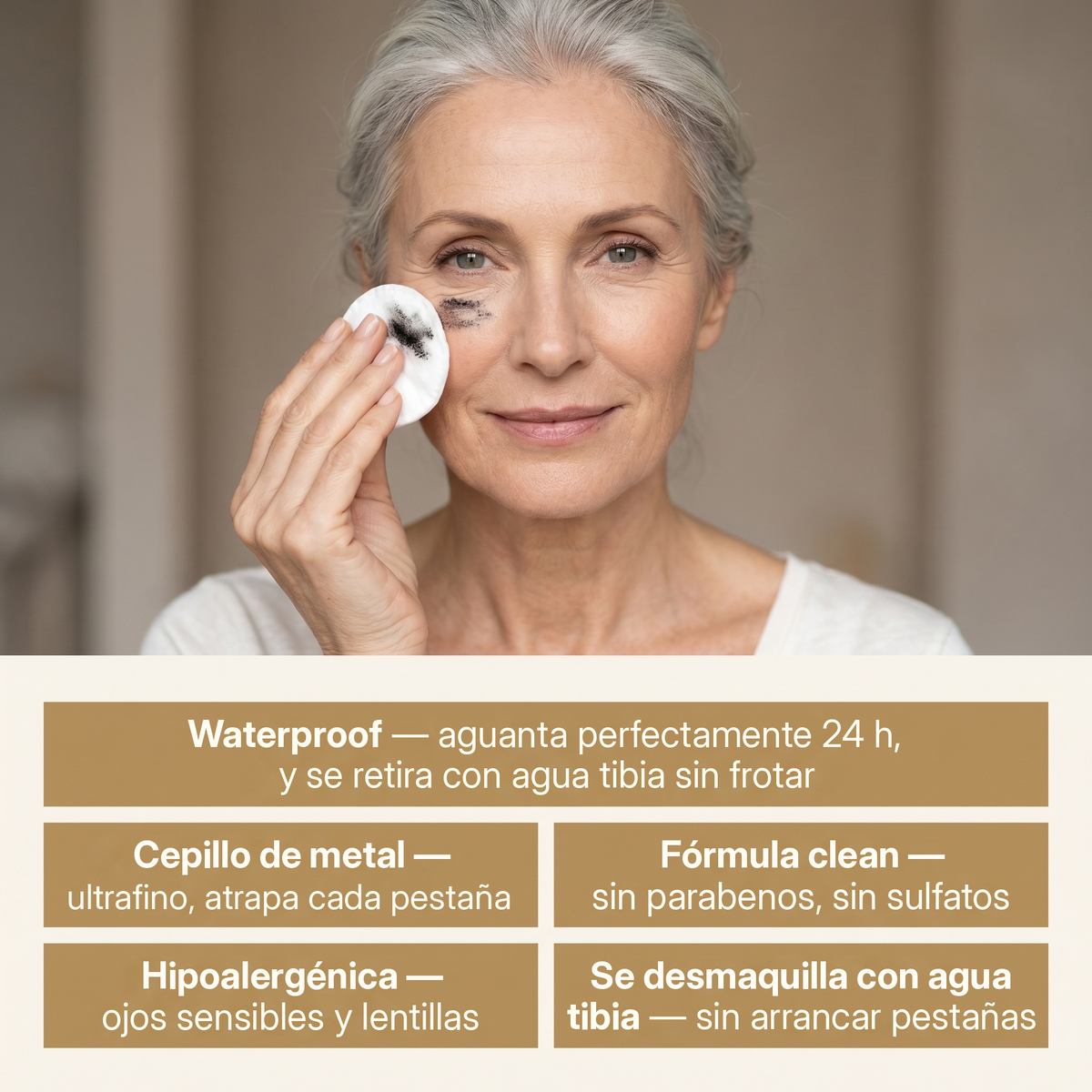 Solvéa — La Máscara con Cepillo de Metal pensada para las pestañas maduras