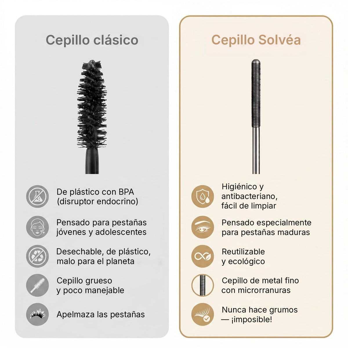 Brosse Solvea en métal de précision vs brosse classique