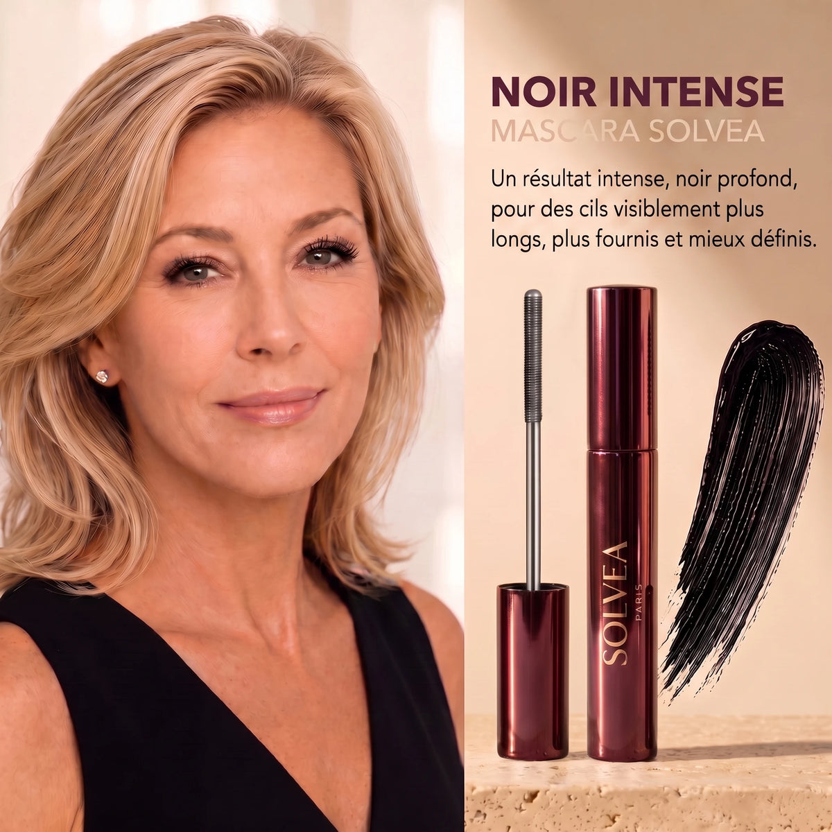 Mascara Solvea Noir Intense — résultat intense et cils définis