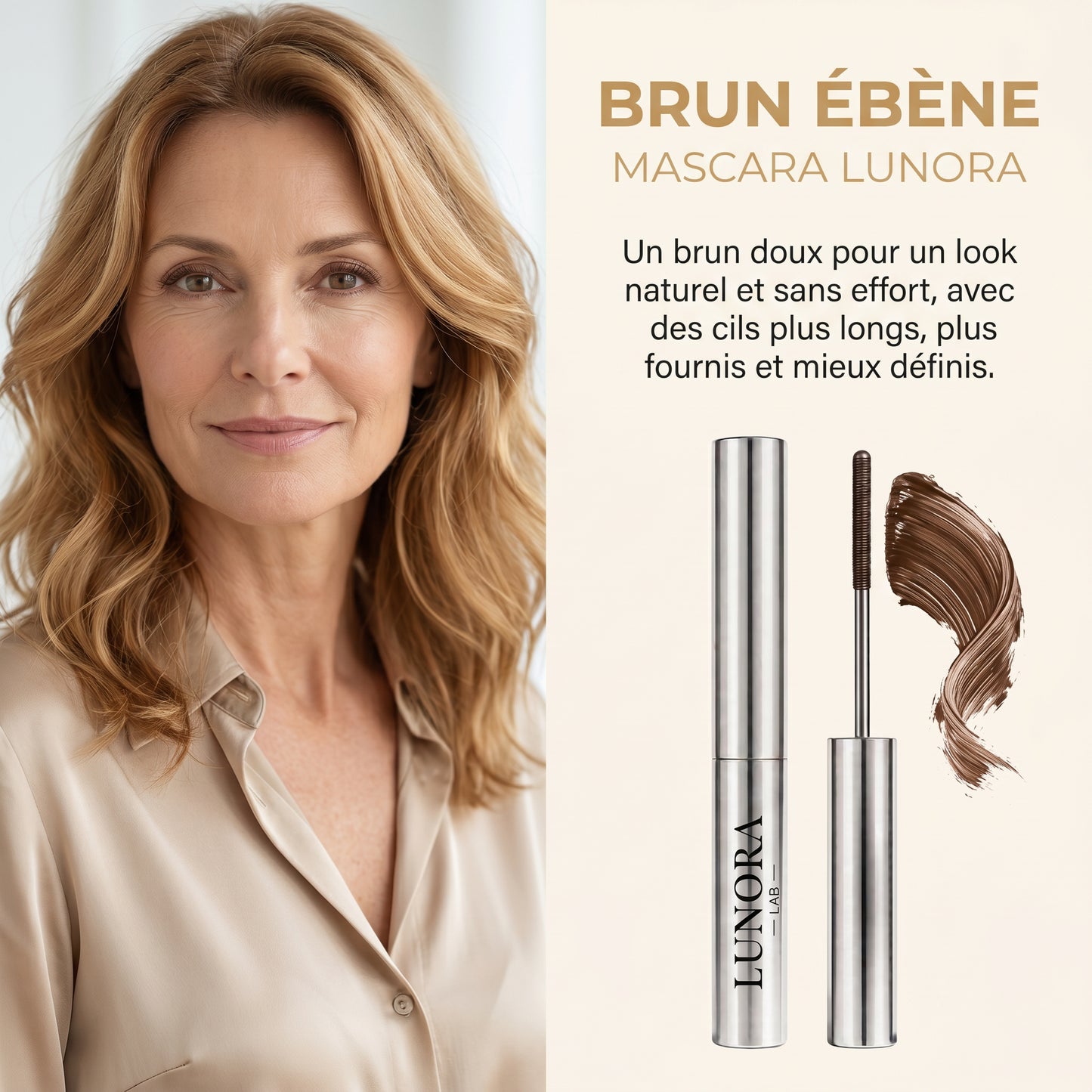 Lunora Lab — Le Mascara Métal conçu pour les cils matures