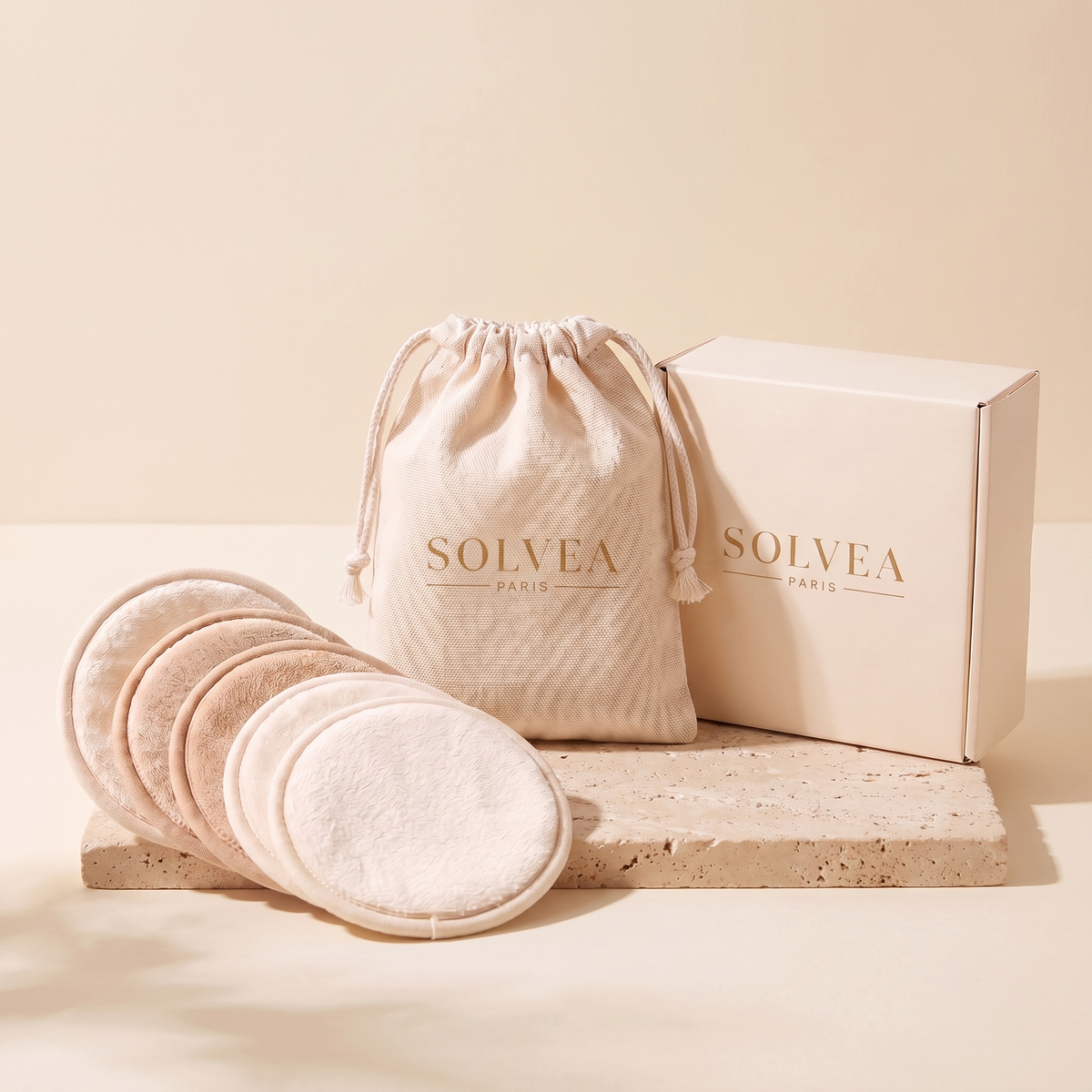 Les Cotons Tout Doux Solvea — Lot de 12 + pochette