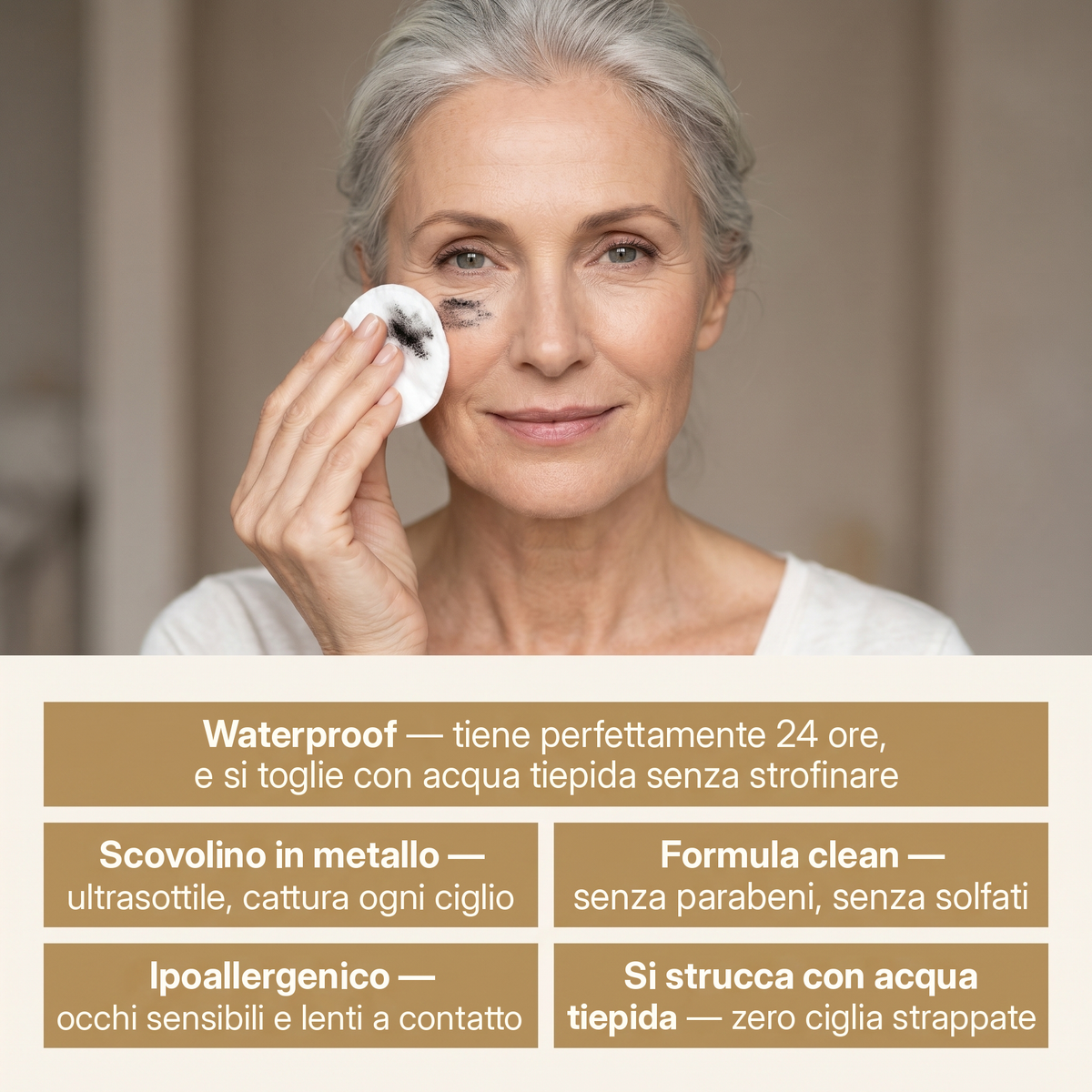 Solvéa — Il Mascara con Scovolino in Metallo pensato per le ciglia mature