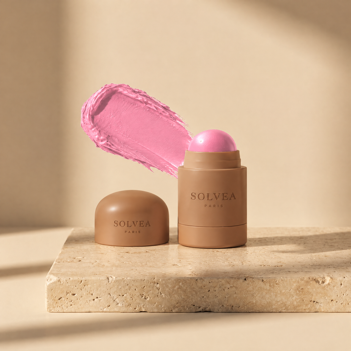 Solvea Rosée™ — Blush Stick Multi-Usage — teinte Rose Frais
