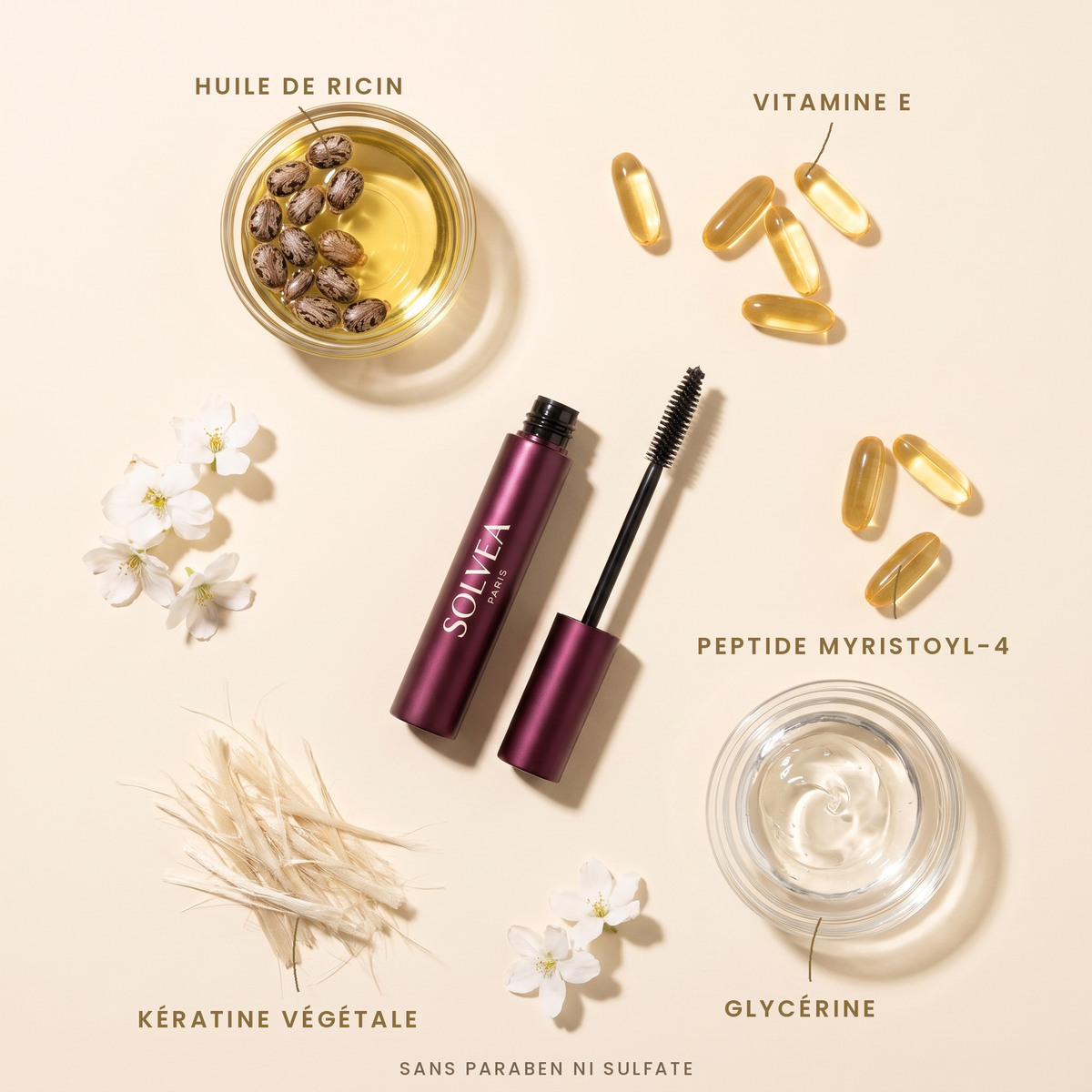 Les ingrédients du Mascara Tubing Solvea